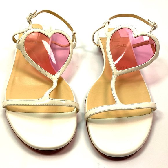 Christian Louboutin Cora Flat Heart Sandals 38 - Picture 3 of 6